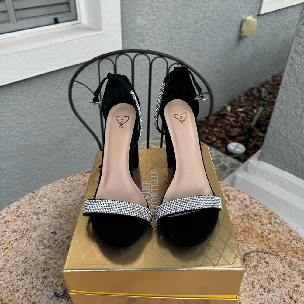 Black Rhinestone Heels - Picture 2 of 5